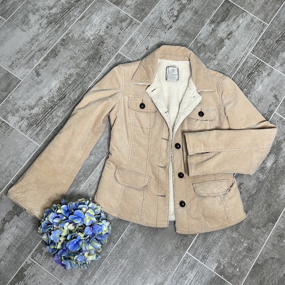 Vintage FOR JOSEPH FORTUNE Corduroy Fleece Lined Beige Jacket